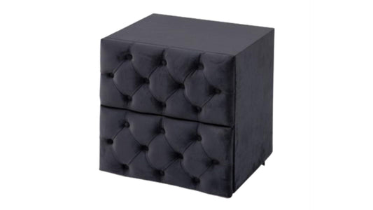 Chevet Capitonné en Velours - GRIS ANTHRACITE