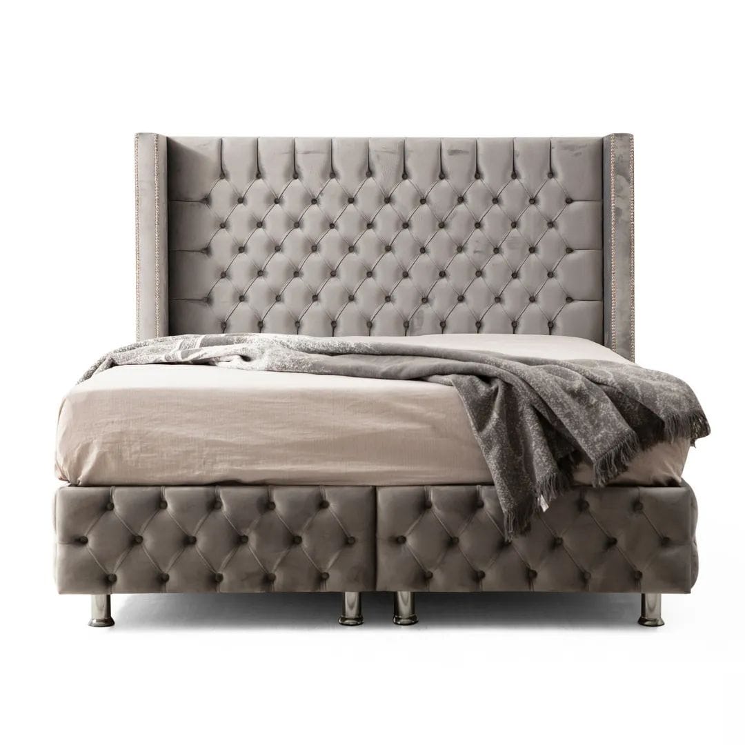 LIT COFFRE CLOUTÉ BEIGE/NOIR/GRIS/ANTHRACITE