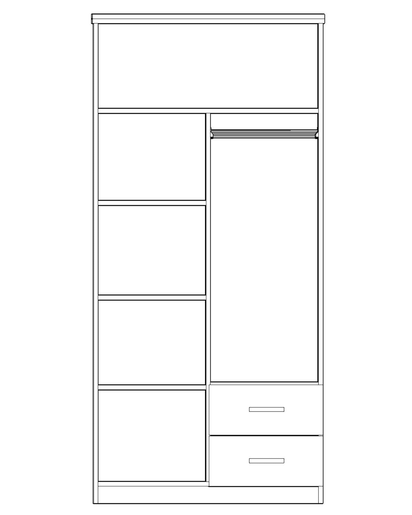 Armoire Porte Battante - BLANCHE - 3 modèles
