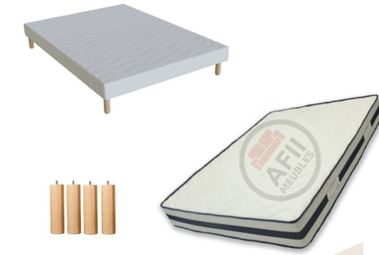 SOMMIER + MATELAS 20CM D'ÉPAISSEUR